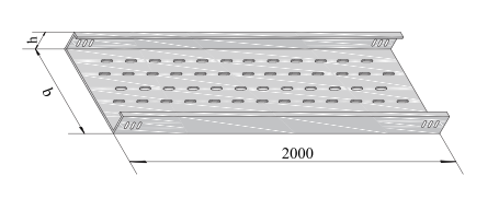 托盤(pán)式直通橋架規格型號示意圖片